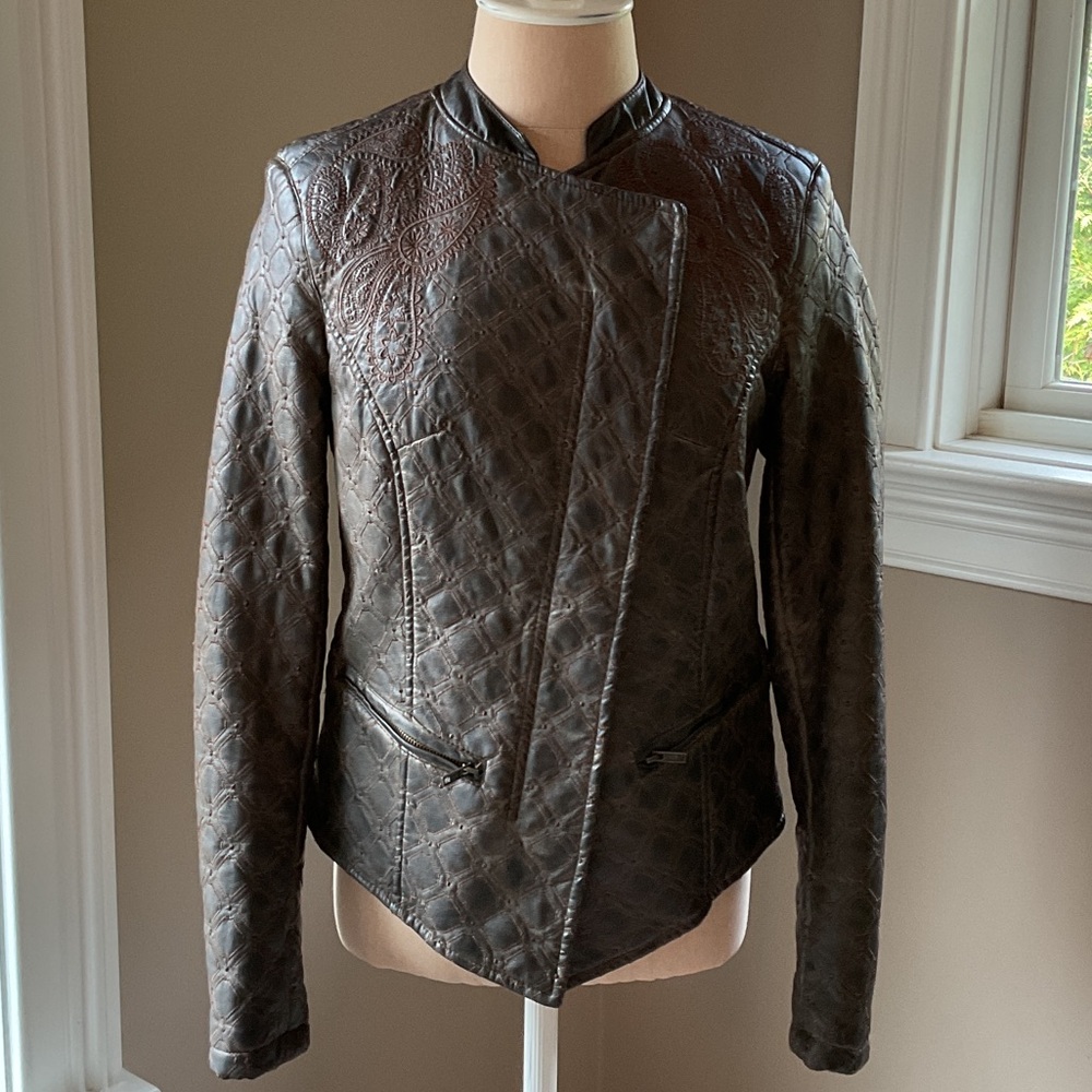 ABS Allen Schwartz Quilted Faux Leather Jacket